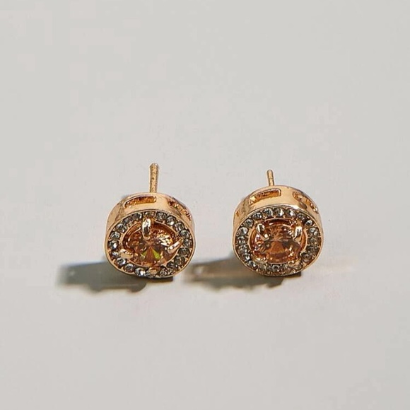 Accessories - Faux Gem Rhinestone Stud Earrings